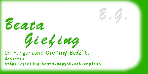 beata giefing business card